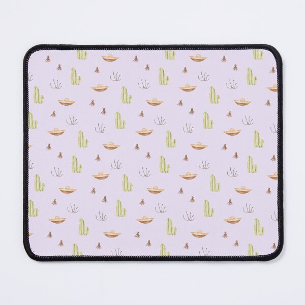 Item preview, Cute Watercolor Sombrero and Cactus Soft Lavender Pattern designed and sold by svitlaarty.