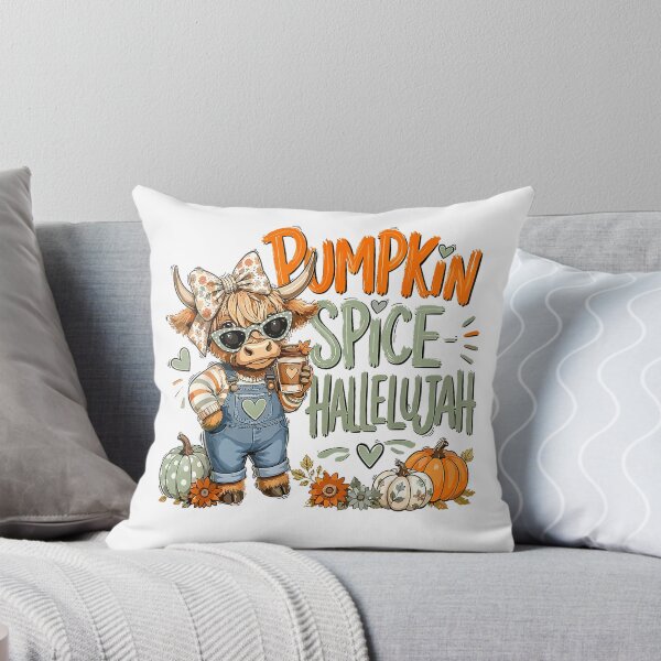 Aperçu de l'œuvre T-shirt douillet d'automne Highland Cow Pumpkin Spice Hallelujah pour les amoureux du café créée et vendue par Magoya Store ⭐⭐⭐⭐⭐.