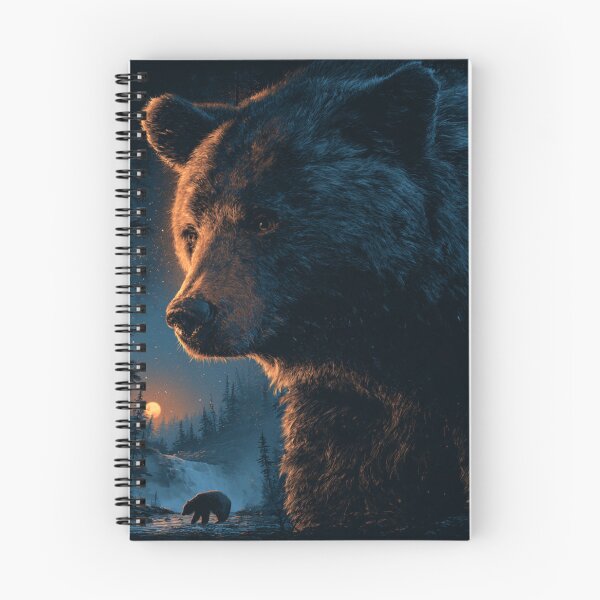 Item preview, Majestic Grizzly Bear Moonlit Forest Wildlife designed and sold by NicolasGlowArt.