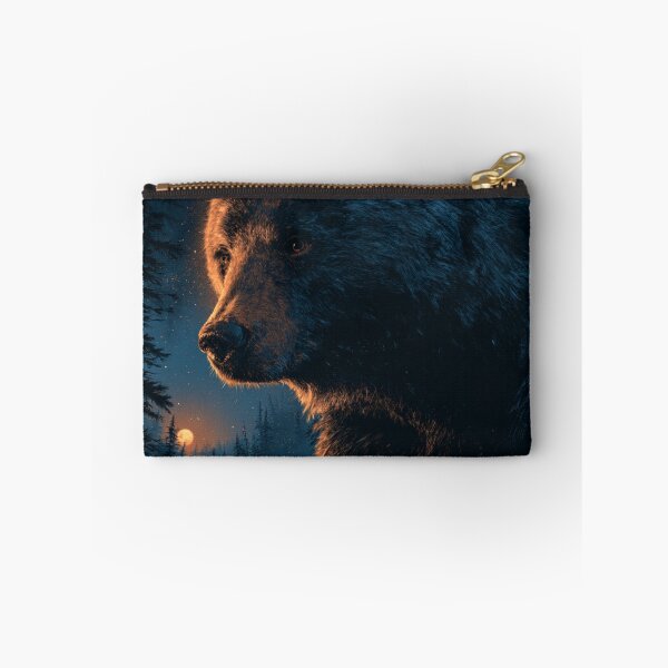 Item preview, Majestic Grizzly Bear Moonlit Forest Wildlife designed and sold by NicolasGlowArt.