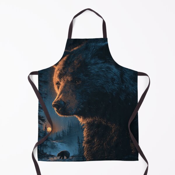 Item preview, Majestic Grizzly Bear Moonlit Forest Wildlife designed and sold by NicolasGlowArt.