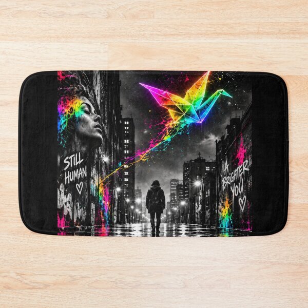 Item preview, Still Human - Neon Urban Street Art designed and sold by Personiq Kaleido.