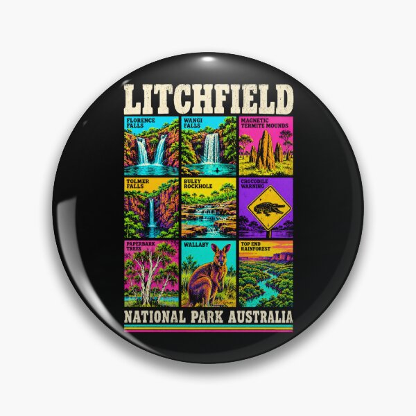 Item preview, Litchfield National Park Australia Retro Travel Florence Wangi Tolmer Falls Wallaby Termite Mounds designed and sold by Yellowriversss.