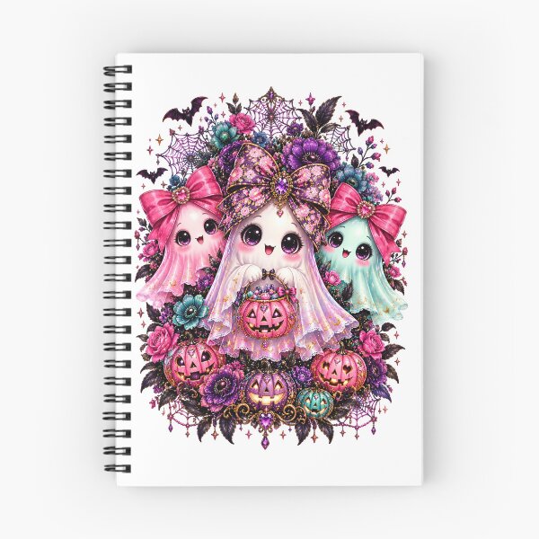 Item preview, Halloween Pastel Goth Ghosts Pink Bows Pumpkin designed and sold by Sovereign Supply Co..