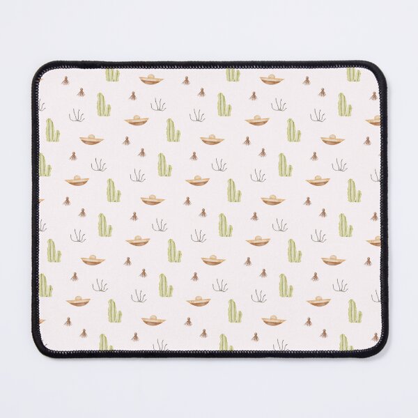 Item preview, Cute Watercolor Sombrero and Cactus Pink Cream Pattern designed and sold by svitlaarty.
