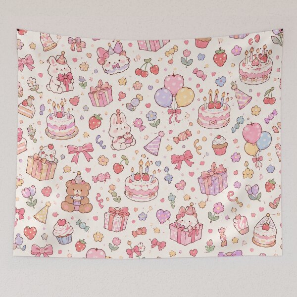 Item preview, Cute Pastel Birthday Party Seamless Pattern designed and sold by ellinnur.