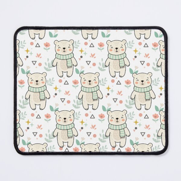 Item preview, Cute Bear Seamless Pattern with Mint Scarf designed and sold by prapapon.