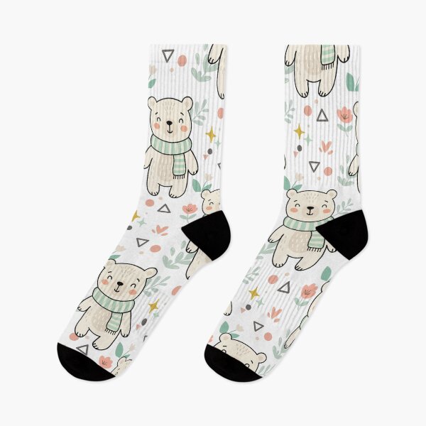 Item preview, Cute Bear Seamless Pattern with Mint Scarf designed and sold by prapapon.