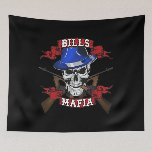 Item preview, Gritty Skull Mafia Blue Fedora Football Fan Art designed and sold by OrloSchneider.