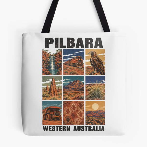 Item preview, Pilbara Western Australia Retro Travel Outback Wedge Tailed Eagle Iron Ore Country Landscape designed and sold by Yellowriversss.