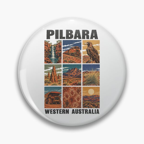 Item preview, Pilbara Western Australia Retro Travel Outback Wedge Tailed Eagle Iron Ore Country Landscape designed and sold by Yellowriversss.