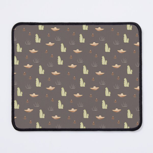 Item preview, Cute Watercolor Sombrero and Cactus Charcoal Grey Pattern designed and sold by svitlaarty.