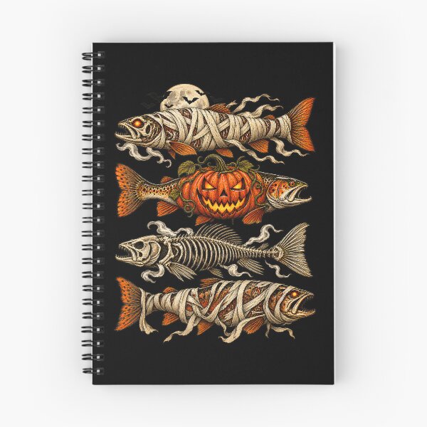 Item preview, Funny Halloween Trout Fish Ghost Pumpkin Skeleton Mummy designed and sold by raewaelchi.