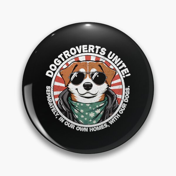 Item preview, Dog With Text Dogtroverts Unite (Separately In Our Own Homes With Our Dogs.)- Dogtrovert designed and sold by HUBERitC-oCYCN.