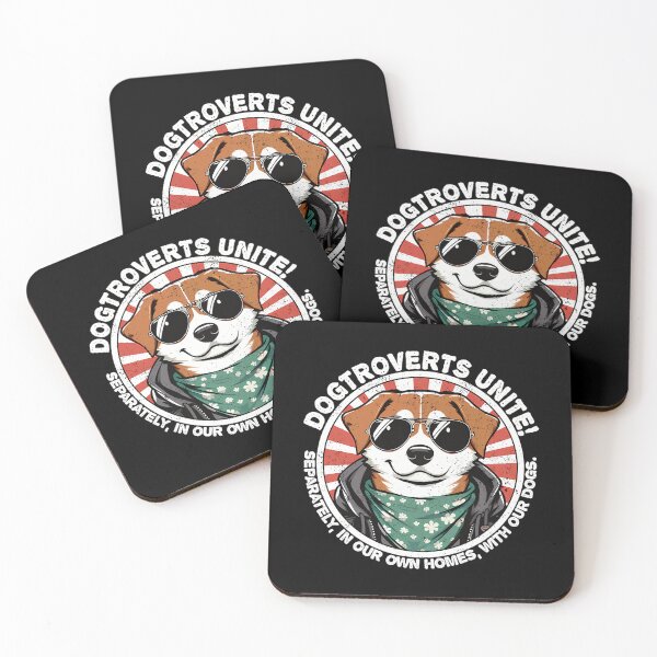 Item preview, Dog With Text Dogtroverts Unite (Separately In Our Own Homes With Our Dogs.)- Dogtrovert designed and sold by HUBERitC-oCYCN.