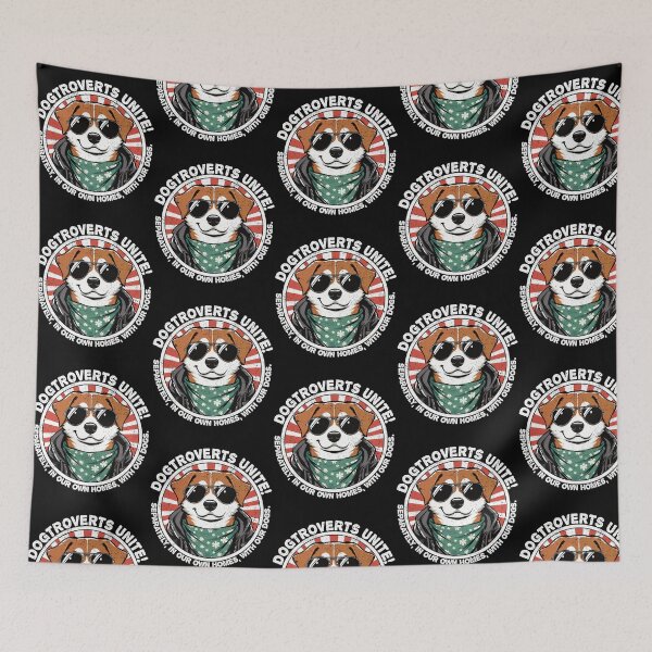 Item preview, Dog With Text Dogtroverts Unite (Separately In Our Own Homes With Our Dogs.)- Dogtrovert designed and sold by HUBERitC-oCYCN.