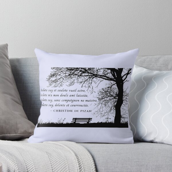 Item preview, Christine de Pizan quote: Seulete suy et seulete vueil estre, Seulete m'a mon doulz ami laissiée, Seulete suy, sanz compaignon ne maistre, Seulette suy, dolente et courrouciée. designed and sold by artbleed.