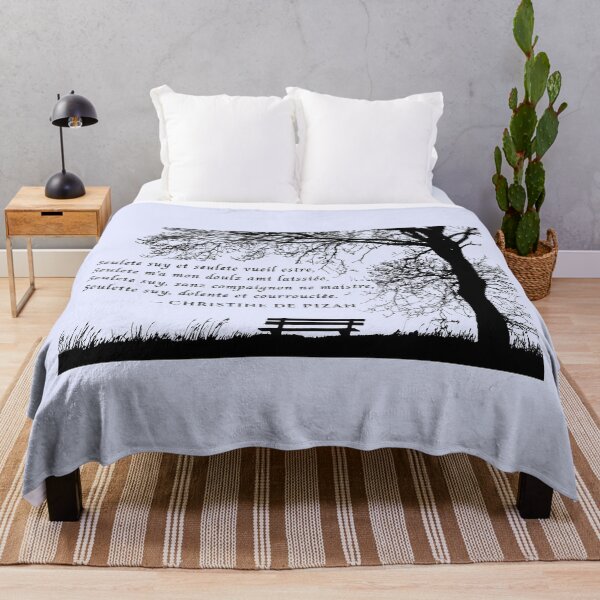Item preview, Christine de Pizan quote: Seulete suy et seulete vueil estre, Seulete m'a mon doulz ami laissiée, Seulete suy, sanz compaignon ne maistre, Seulette suy, dolente et courrouciée. designed and sold by artbleed.