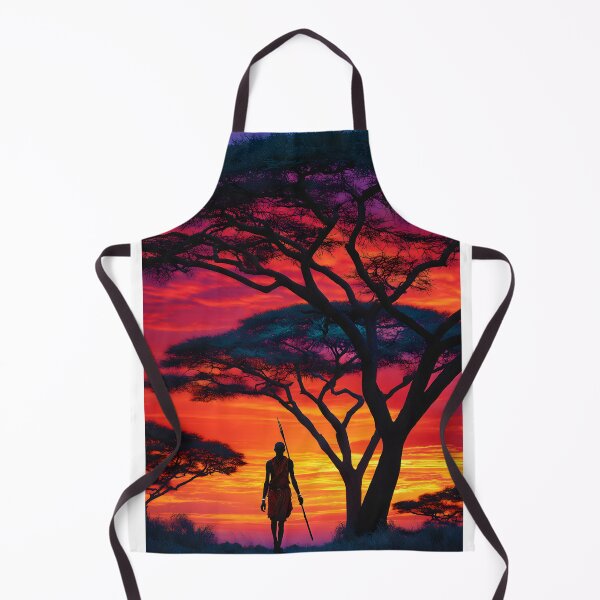 Item preview, Silhouetted Warrior Against a Vibrant Sunset Sky designed and sold by Artessie.