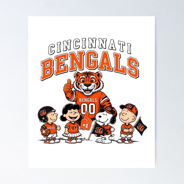 Item preview, Cincinnati Bengals Peanuts Characters Team Mascot  designed and sold by PunSprout.
