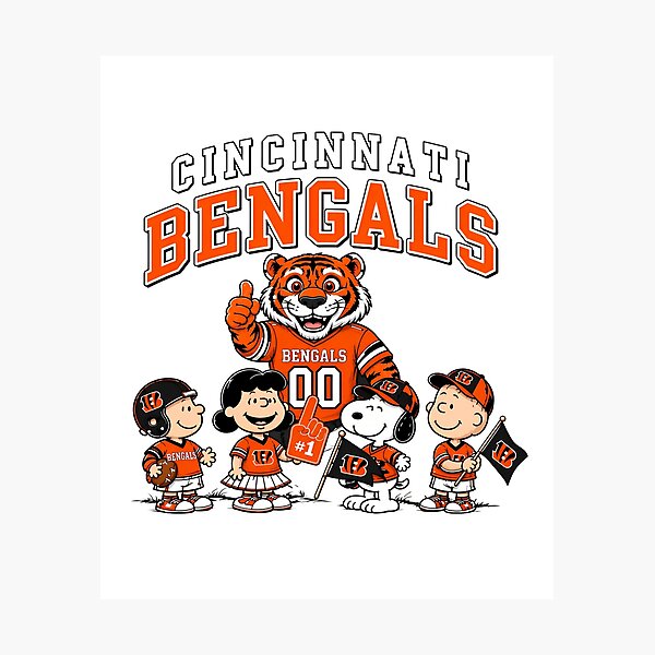 Item preview, Cincinnati Bengals Peanuts Characters Team Mascot  designed and sold by PunSprout.