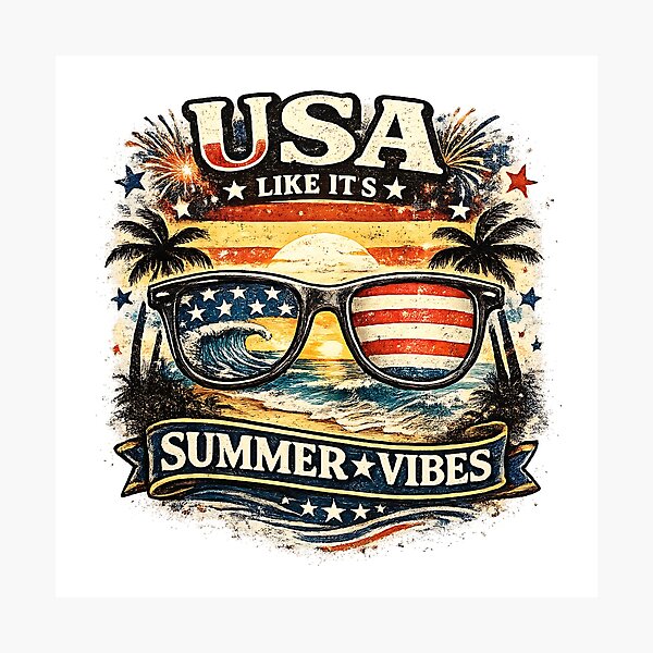 Item preview, USA Summer Vibes designed and sold by Neverend Designs.