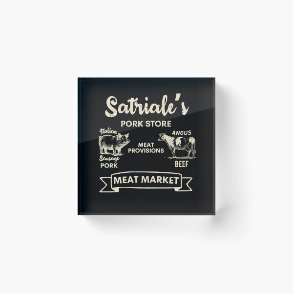 Artikelvorschau, Satriales Schweinefleischladen, Fleischmarkt, Monochrom, Sopranos-inspirierter Fan entworfen und verkauft von vle707.