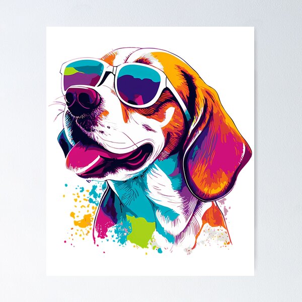 Item preview, Beagle Dog - Colorful With Sunglasses designed and sold by uyndonG-rey.