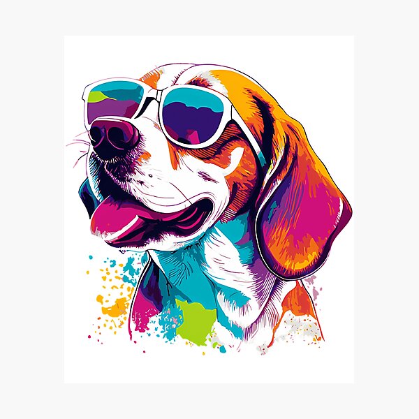 Item preview, Beagle Dog - Colorful With Sunglasses designed and sold by uyndonG-rey.