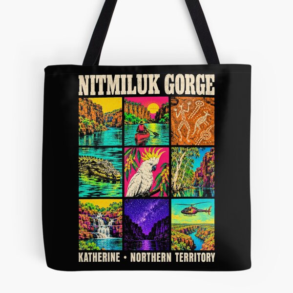 Item preview, Nitmiluk Gorge Katherine Northern Territory Retro Travel Crocodile Cockatoo Outback Australia designed and sold by Yellowriversss.