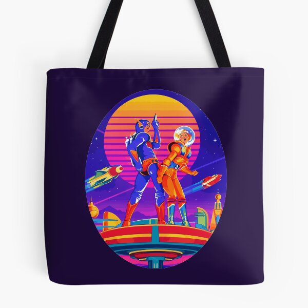 Item preview, Retro Futurism Sci-Fi Space Explorers Synthwave Sunset designed and sold by KungPowUnicorn.