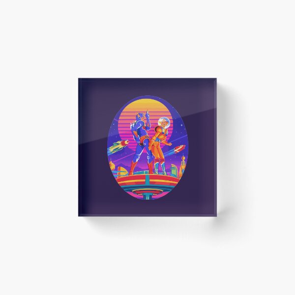 Item preview, Retro Futurism Sci-Fi Space Explorers Synthwave Sunset designed and sold by KungPowUnicorn.