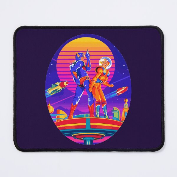Item preview, Retro Futurism Sci-Fi Space Explorers Synthwave Sunset designed and sold by KungPowUnicorn.