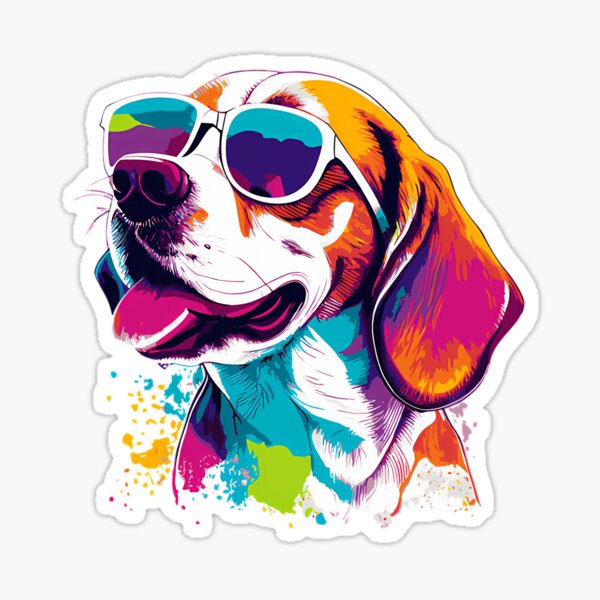 Item preview, Beagle Dog - Colorful With Sunglasses designed and sold by uyndonG-rey.