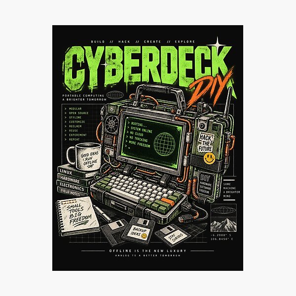 Item preview, Cyberdeck DIY Retro Computing Hacker Graphic designed and sold by DD Fish.