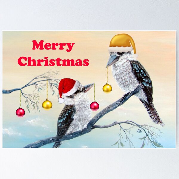 Item preview, Merry Christmas Kookaburras designed and sold by Linda Callaghan.