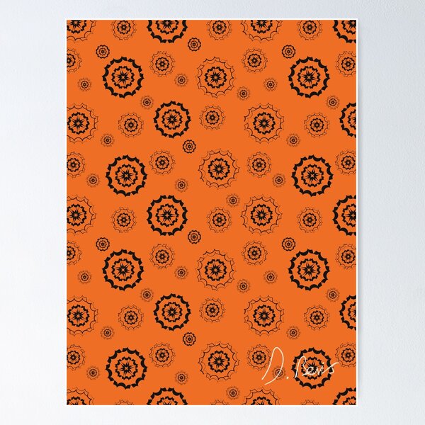 Item preview, Snowflakes Pattern 2 - Halloween Orange and Black Inverse designed and sold by Daniel Bevis Design.