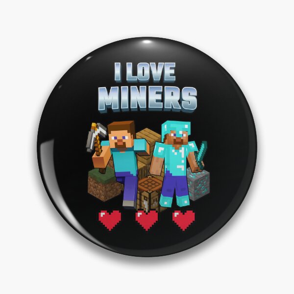 Item preview, I LOVE MINERS Blocky Game Character Pickaxe designed and sold by Hommatewel.