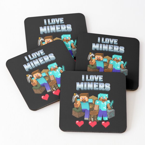 Item preview, I LOVE MINERS Blocky Game Character Pickaxe designed and sold by Hommatewel.