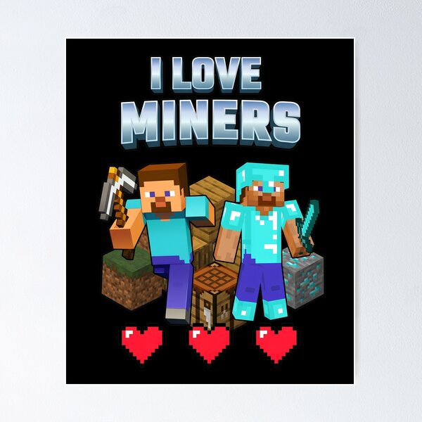 Item preview, I LOVE MINERS Blocky Game Character Pickaxe designed and sold by Hommatewel.