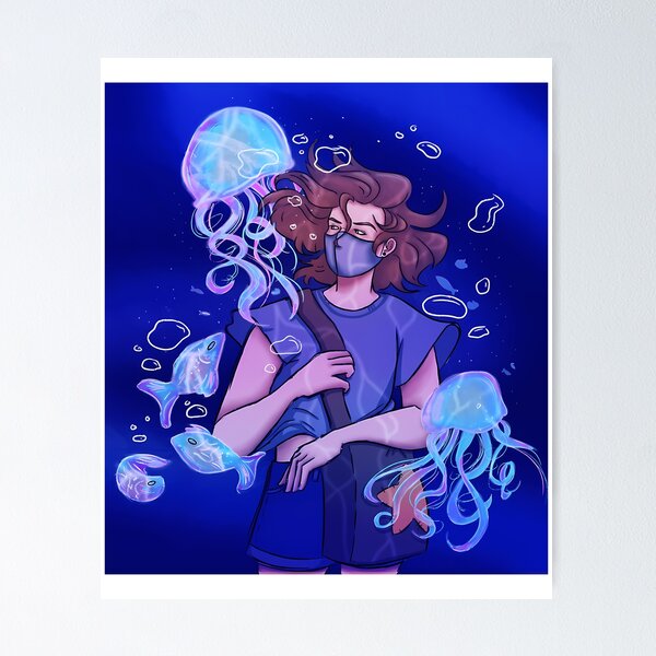 Aperçu de l'œuvre Ranboo With Jellyfish - Soutenez les œuvres caritatives palestiniennes créée et vendue par J-amieMay-o.