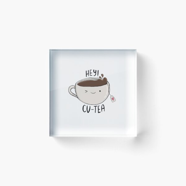 Item preview, Cute Hey Cu Tea Pun Coffee Tea Cup Illustration designed and sold by Paola Antieri.