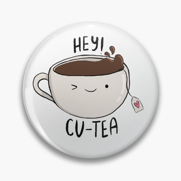 Item preview, Cute Hey Cu Tea Pun Coffee Tea Cup Illustration designed and sold by Paola Antieri.