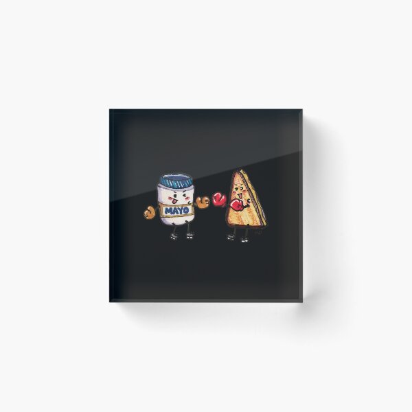 Item preview, Playful Mayo vs Grilled Cheese Boxing Match Illustration designed and sold by Jamrpenter.