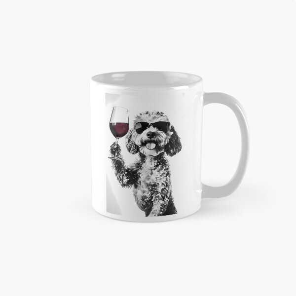 Item preview, Cockapoo Dog Drinking Red Wine  Wearing Sunglasses designed and sold by uyndonG-rey.