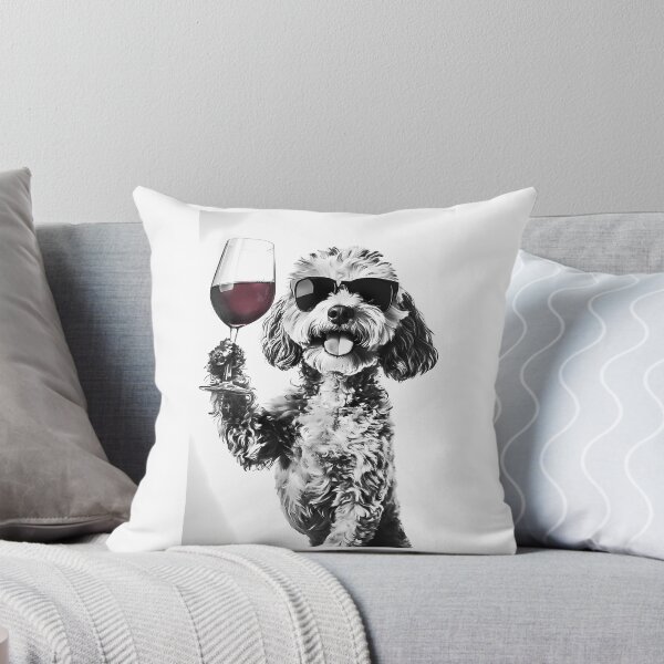 Item preview, Cockapoo Dog Drinking Red Wine  Wearing Sunglasses designed and sold by uyndonG-rey.