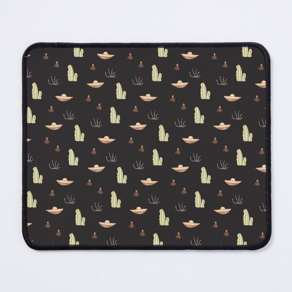 Item preview, Cute Watercolor Sombrero and Cactus Charcoal Black Pattern designed and sold by svitlaarty.