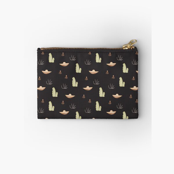 Item preview, Cute Watercolor Sombrero and Cactus Charcoal Black Pattern designed and sold by svitlaarty.