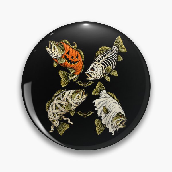 Item preview, Halloween Fish Ghost Pumpkin Skeleton Mummy Fishing designed and sold by TaraxDoolittle.