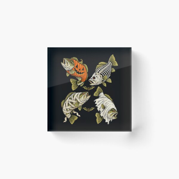 Item preview, Halloween Fish Ghost Pumpkin Skeleton Mummy Fishing designed and sold by TaraxDoolittle.